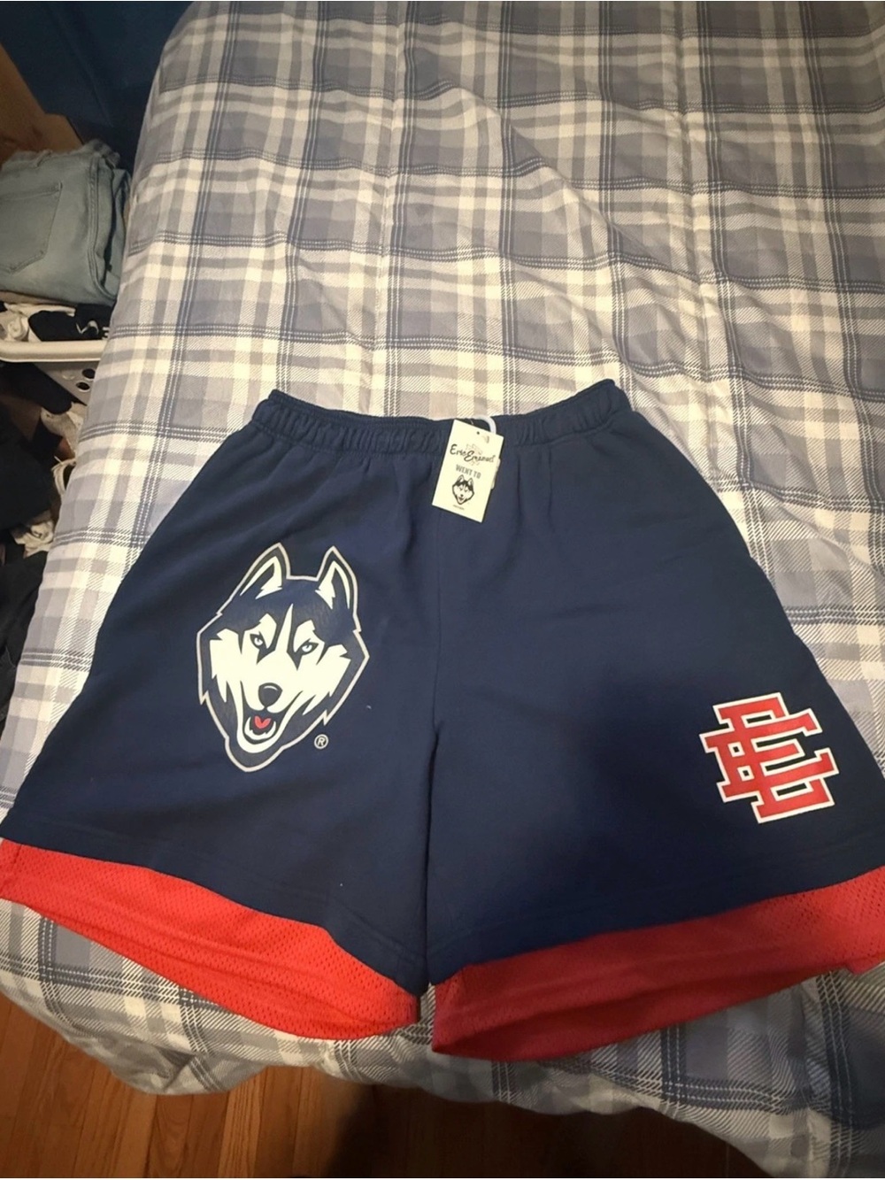 UConn Huskies (Eric Emmanuel) 
Athletic Shorts Navy with Red Trim